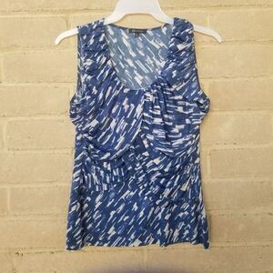 AK Anne Klein. Size XL. Blue Gray Crisscross Top.